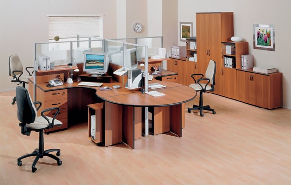 Комплект офисной мебели ДИН-Р (французский орех) в Новом Уренгое - изображение 1