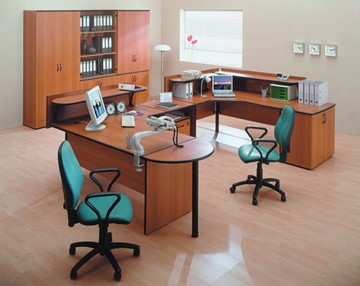 Комплект офисной мебели ДИН-Р (французский орех) в Новом Уренгое - предосмотр