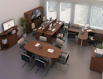 Комплект офисной мебели Комфорт (французский орех) в Салехарде - предосмотр 1