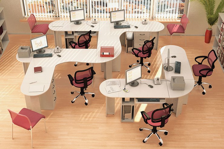 Комплект офисной мебели Классик для 5 сотрудников в Губкинском - изображение