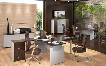 Набор мебели в офис OFFIX-NEW для двух сотрудников и руководителя в Новом Уренгое - предосмотр