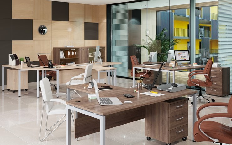 Офисный комплект мебели Xten S 1 - один стол с приставным брифингом в Надыме - изображение