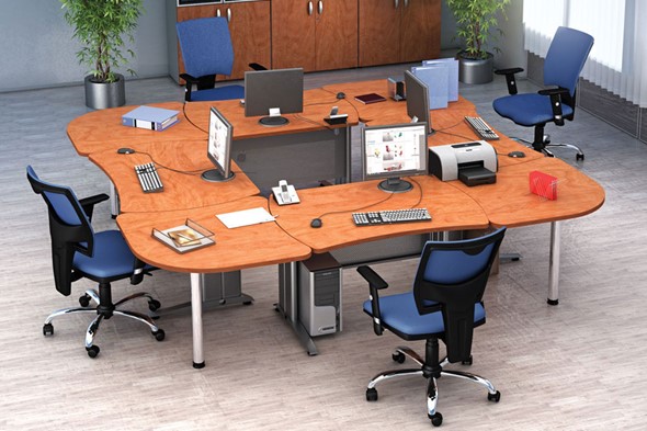 Офисный набор мебели Boston для 4 сотрудников в Ноябрьске - изображение