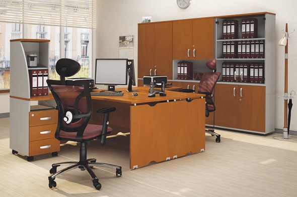 Мебель для персонала Милан для 2 сотрудников с тумбочками и большим шкафом в Ноябрьске - изображение