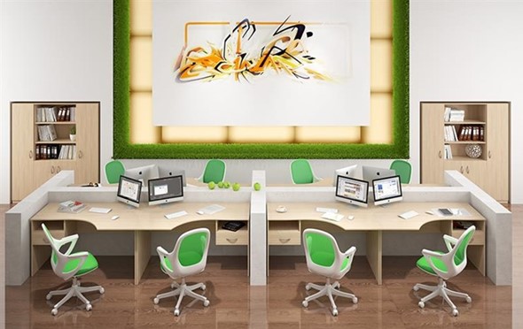 Офисный набор мебели SIMPLE с эргономичными столами и шкафом в Салехарде - изображение