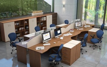 Офисный набор мебели IMAGO - рабочее место, шкафы для документов в Ноябрьске