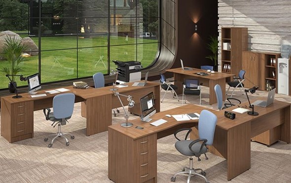 Набор мебели в офис IMAGO три стола, 2 шкафа, стеллаж, тумба в Муравленко - изображение