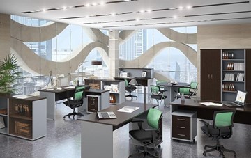Набор мебели в офис IMAGO четыре рабочих места, стол для переговоров в Надыме - предосмотр