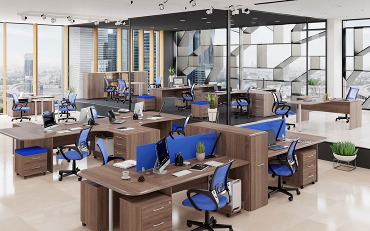 Офисный набор мебели Wave 1, два рабочих места в Салехарде - изображение