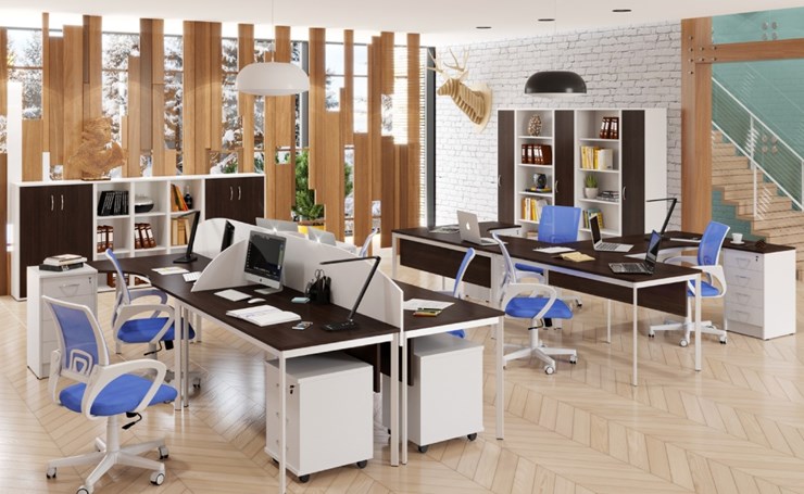 Офисный комплект мебели Imago S - два стола, две тумбы в Ноябрьске - изображение