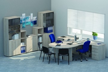 Офисный комплект мебели Twin для 2 сотрудников с совмещенными столами в Ноябрьске - предосмотр