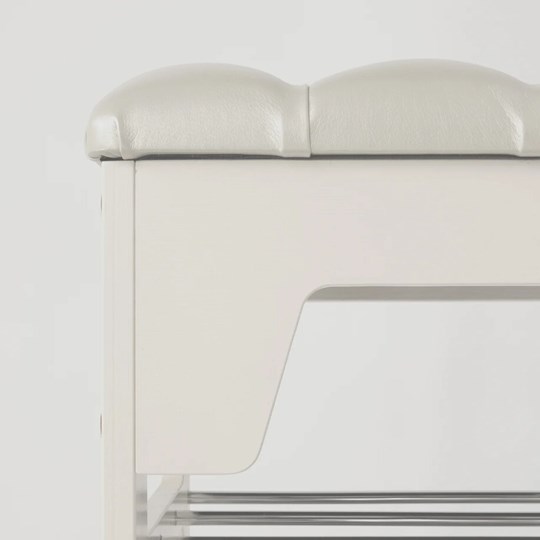 Банкетка Грейс, цвет Молочный дуб/экокожа Белый каретная стяжка в Надыме - изображение 3