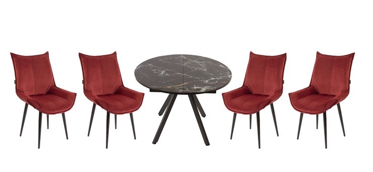 Набор мебели стол Олимп, 4 стула Осло в Муравленко - изображение