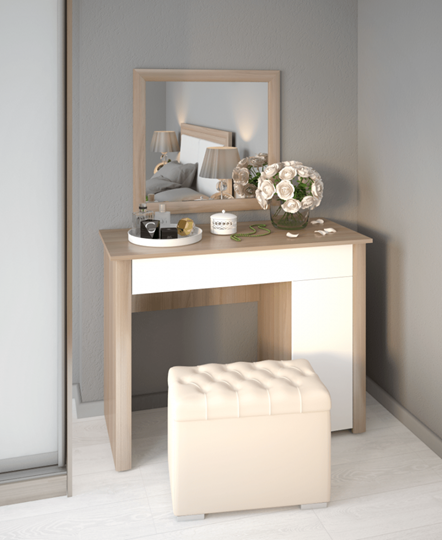 Туалетный столик Глэдис М28 (Шимо светлый/Белый текстурный) в Надыме - изображение 2