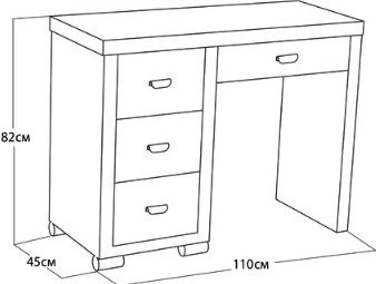 Столик туалетный OrmaSoft 2, 4 ящика, правый, экокожа бежевая в Надыме - изображение 1