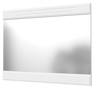 Зеркало на стену Олимп с декоративными планками (белый) в Салехарде