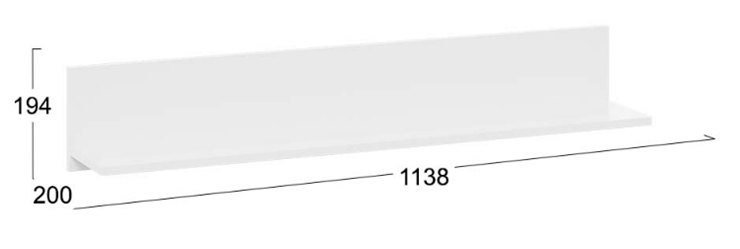 Полка настенная Агата Исп.2 (Белый Ясень) в Салехарде - изображение 3