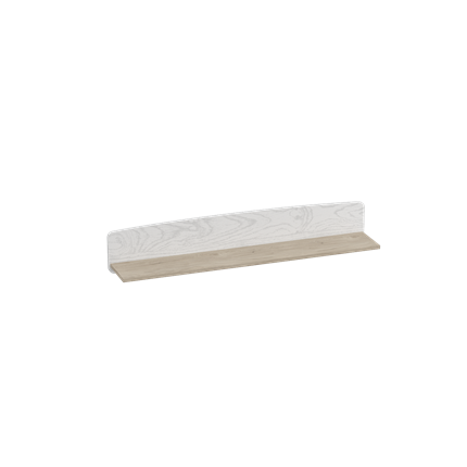 Полка навесная Калгари, Дуб натуральный светлый/Белый матовый в Салехарде - изображение