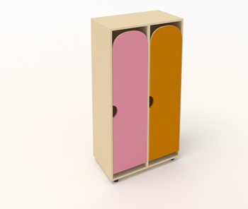 Детский шкаф ШГ2 Беж+Оранжевый+Розовый в Лабытнанги