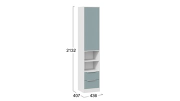 Комбинированный детский шкаф Марли (Белый/Серо-голубой) в Салехарде - предосмотр 5