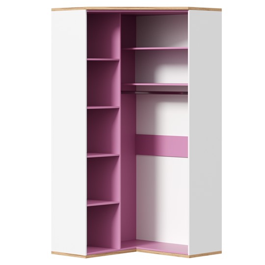 Детский шкаф угловой Урбан 528.060, белый/розовый в Лабытнанги - изображение 3