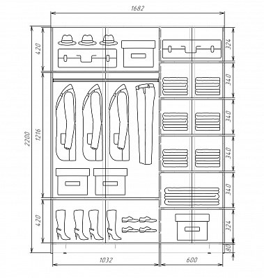 Шкаф 2-х дверный Хит-22-17-77-26 Мишки на окне, Ясень анкор светлый в Салехарде - изображение 2