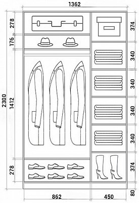 Шкаф-купе двухдверный Хит-23-14-77-21, Абстракция №5, Ясень анкор светлый в Надыме - изображение 2