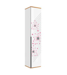 Шкаф одностворчатый Урбан 528.040, белый/розовый в Салехарде