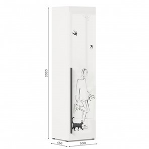 Шкаф 1-дверный Джоли Тип 1 ЛД 535.010, Серый шелк в Салехарде - предосмотр 2