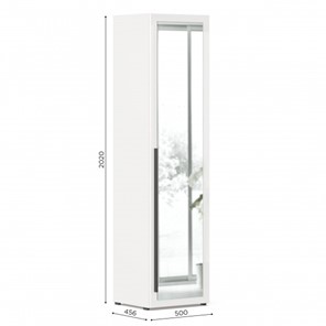 Шкаф 1-дверный Джоли Тип 1 ЛД 535.100 с зеркалом, Серый шелк в Салехарде - предосмотр 1
