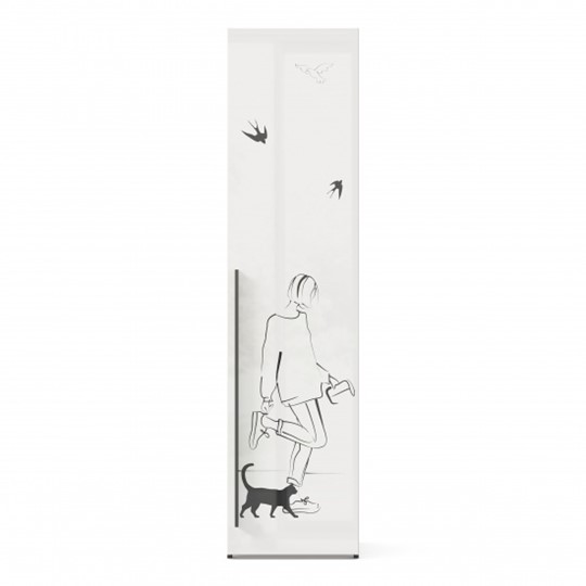 Шкаф одностворчатый Джоли Тип 2 ЛД 535.020, Серый шелк в Ноябрьске - изображение 1
