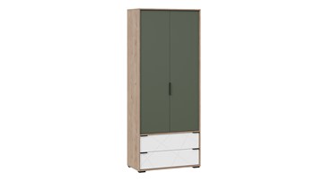 Шкаф для одежды комбинированный Лео ТД-410.07.22 (Гикори джексон/Белый матовый/Дымчатый зеленый) в Новом Уренгое