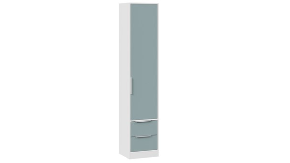 Шкаф для белья Марли (Белый/Серо-голубой) в Салехарде - изображение