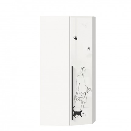 Распашной угловой шкаф Джоли 45 ЛД 535.030, Серый шелк в Лабытнанги - изображение