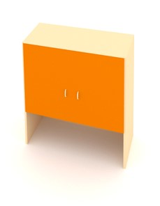 Детский 2-дверный шкаф ДШ-1М МДФ Беж + Оранжевый в Лабытнанги