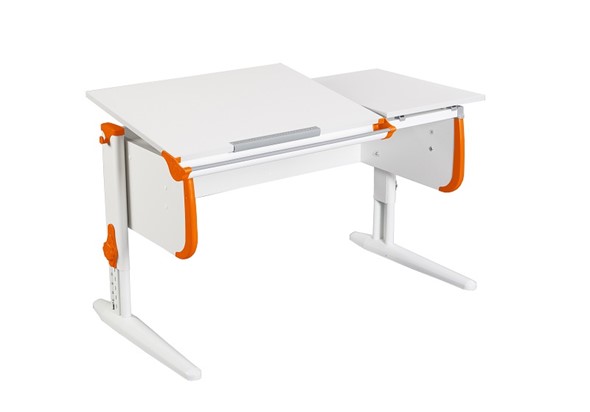 Растущий стол 1/75-40 (СУТ.25) белый/белый/Оранжевый в Салехарде - изображение