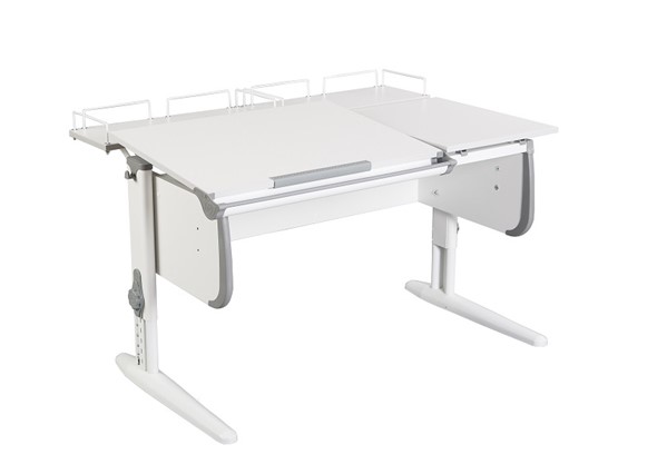 Детский стол-трансформер 1/75-40 (СУТ.25) + Polka_z 1/600 (2шт) белый/белый/Серый в Лабытнанги - изображение