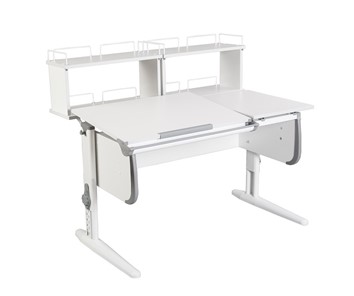 Детский стол-трансформер 1/75-40 (СУТ.25) + Polka_zz 1/600 (2 шт.)  белый/белый/Серый в Новом Уренгое