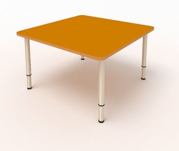 Детский стол 4-местный 80х80 ЛДСП Оранжевый в Лабытнанги