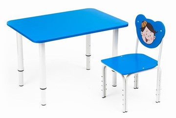 Растущий стол Кузя (Синий,Серый) в Салехарде - предосмотр 1