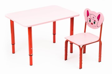 Растущий стол Кузя (Розовый,Красный) в Салехарде - предосмотр 1