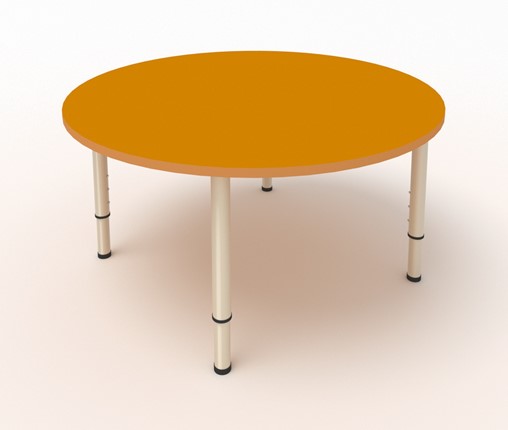 Стол в детскую круглый МДФ Оранжевый в Салехарде - изображение