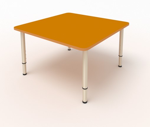 Детский стол 4-местный 70х70 МДФ Оранжевый в Салехарде - изображение