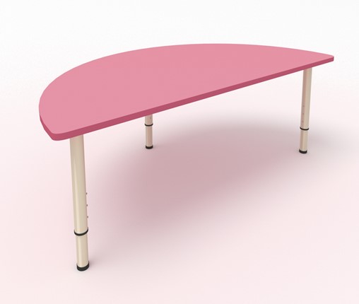 Детский стол Полукруглый ЛДСП Розовый в Салехарде - изображение