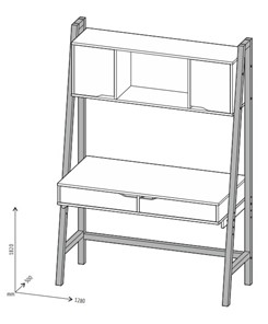 Стол с ящиками высокий POLINI Kids Mirum 1446 Серый / двери Розовые в Лабытнанги - предосмотр 1
