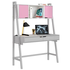 Стол с ящиками высокий POLINI Kids Mirum 1446 Серый / двери Розовые в Надыме
