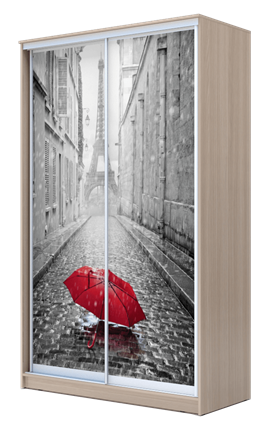 Шкаф 2-х дверный 2400х1500х620, Париж, зонтик ХИТ 24-15-77-02 Ясень Шимо Светлый в Салехарде - изображение