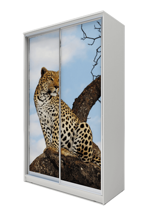 Шкаф 2-х дверный 2400х1200х620, Леопард ХИТ 24-12-77-04 Белая шагрень в Салехарде - изображение