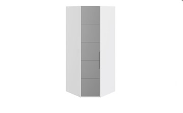 Угловой шкаф Наоми с зеркальной левой дверью, цвет Белый глянец СМ-208.07.07 L в Ноябрьске