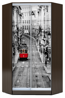 Шкаф-купе 2300х1103, ХИТ У-23-4-77-01, Лондон трамвай, венге аруба в Салехарде - изображение